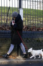 BILLIE PIPER Walks Her Dog Out in London 01/05/2017