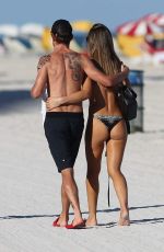 BRITTNY WARD and Jenson Button at a Beach in Miami 01/19/2017