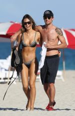BRITTNY WARD and Jenson Button at a Beach in Miami 01/19/2017