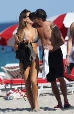 BRITTNY WARD and Jenson Button at a Beach in Miami 01/19/2017