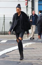 CHANEL IMAN and Sterling Shepard Out in New York 01/12/2017