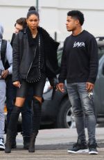 CHANEL IMAN and Sterling Shepard Out in New York 01/12/2017