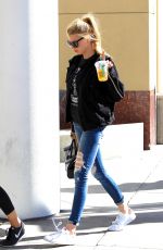 CHARLOTTE MCKINNEY in Ripped Jeans Out in Beverly Hills 01/30/2017
