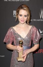 CLAIRE FOY at Weinstein Company and Netflix Golden Globe Party in Beverly Hills 01/08/2017
