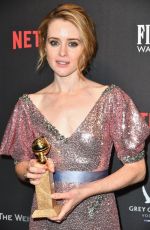 CLAIRE FOY at Weinstein Company and Netflix Golden Globe Party in Beverly Hills 01/08/2017
