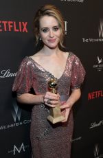 CLAIRE FOY at Weinstein Company and Netflix Golden Globe Party in Beverly Hills 01/08/2017