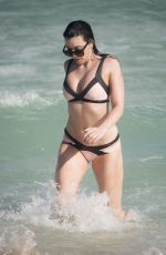 DAISY LOWE in Bikini at a Beach in Miami 01/02/2017