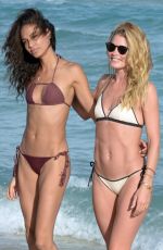 DOUTZEN KROES and JOAN SMALLS in Bikini on the Beach in Miami 01/01/2016