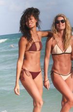 DOUTZEN KROES in Bikini Plays Beach Soccer at a Beach in Miami 01/01/2017
