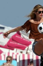 DOUTZEN KROES in Bikini Plays Beach Soccer at a Beach in Miami 01/01/2017