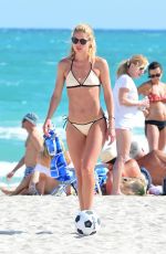 DOUTZEN KROES in Bikini Plays Beach Soccer at a Beach in Miami 01/01/2017