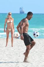 DOUTZEN KROES in Bikini Plays Beach Soccer at a Beach in Miami 01/01/2017