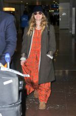 DREW BARRYMORE at CDG Airport in Paris 01/18/2017