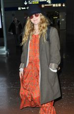DREW BARRYMORE at CDG Airport in Paris 01/18/2017
