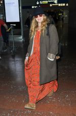 DREW BARRYMORE at CDG Airport in Paris 01/18/2017