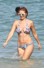 ELENA SAMODANOVA in Bikini at a Beach in Miami 01/05/2017