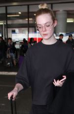 ELLE FANNING at Los Angeles International Airport 01/26/2017