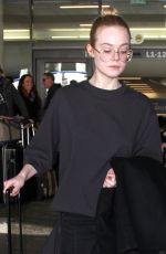 ELLE FANNING at Los Angeles International Airport 01/26/2017