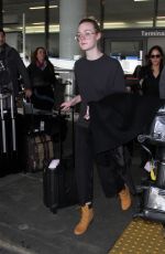 ELLE FANNING at Los Angeles International Airport 01/26/2017