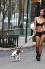 EMILY RATAJKOWSKI on the Set of a DKNY Photoshoot in New York 01/20/2017