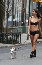 EMILY RATAJKOWSKI on the Set of a DKNY Photoshoot in New York 01/20/2017