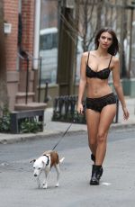 EMILY RATAJKOWSKI on the Set of a DKNY Photoshoot in New York 01/20/2017