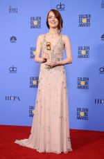 EMMA STONE at 74th Annual Golden Globe Awards in Beverly Hills 01/08/2017