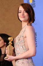 EMMA STONE at 74th Annual Golden Globe Awards in Beverly Hills 01/08/2017