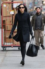 FAMKE JANSSEN Out and About in New York 01/20/2017