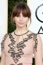 FELICITY JONES at 74th Annual Golden Globe Awards in Beverly Hills 01/08/2017