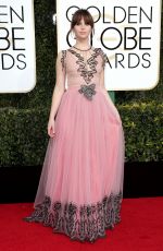 FELICITY JONES at 74th Annual Golden Globe Awards in Beverly Hills 01/08/2017