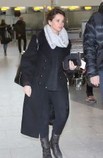 FELICITY JONES at Heathrow Airport in London 01/06/2016
