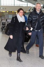 FELICITY JONES at Heathrow Airport in London 01/06/2016
