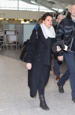 FELICITY JONES at Heathrow Airport in London 01/06/2016