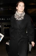 FELICITY JONES at Los Angeles International Airport 01/06/2017