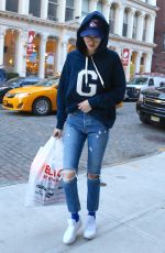 GIGI HADID in Ripped Jeans Out in New York 01/25/2017