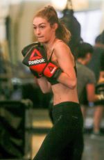 GIGI HADID Working Out at Gotham Gym in New York 01/16/2017