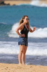 HAYLIE DUFF on the Beach in Hawaii 01/02/2017