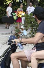 HEATHER GRAHAM Out with Her Boyfriend on the Beach in Miami 12/31/2016