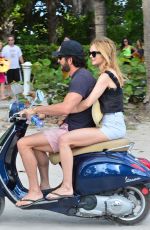 HEATHER GRAHAM Out with Her Boyfriend on the Beach in Miami 12/31/2016