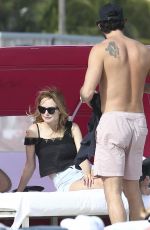 HEATHER GRAHAM Out with Her Boyfriend on the Beach in Miami 12/31/2016