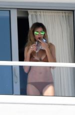 HEIDI KLUM in Bikini on Her Hotel Balcony in Miami 01/07/2017