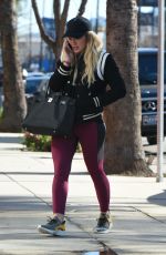 HILARY DUFF Heading to a Gym in Los Angeles 01/17/2017