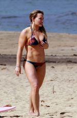 HILARY DUFF in Bikini on the Beach in Hawaii 12/31/2016