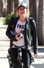 HILARY DUFF in Leggings Heading to a Gym in Studio City 01/30/2017