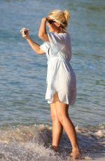 HOLLY WILLOUGHBY at a Beach in Caribbean 12/31/2016