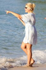 HOLLY WILLOUGHBY at a Beach in Caribbean 12/31/2016