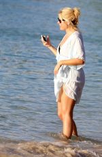 HOLLY WILLOUGHBY at a Beach in Caribbean 12/31/2016
