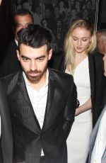 SOPHIE TURNER and Joe Jonas at Catch LA in West Hollywood 01/06/2017