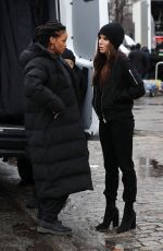 RIHANNA and SANDRA BULLOCK on the Set of \
